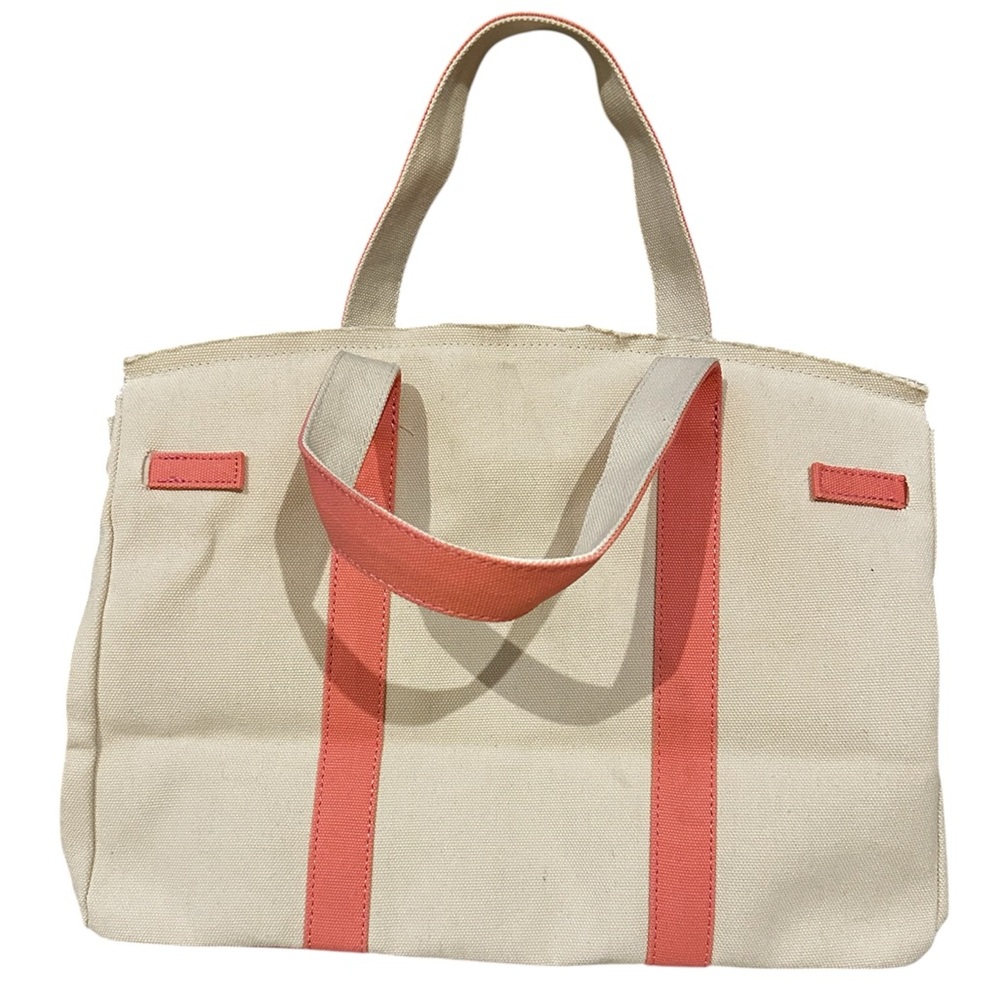 😎😎SALE!! Boatkin Inspired Large Canvas Tote Bag with Pink Trim and gold hardware - Picture 4 of 6